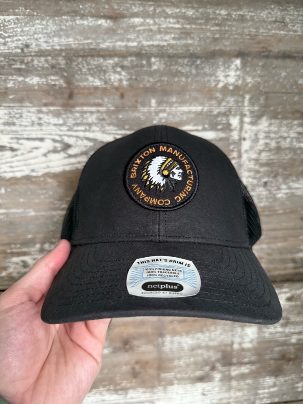 Brixton black trucker hat with adjustable strap brand new with tags.